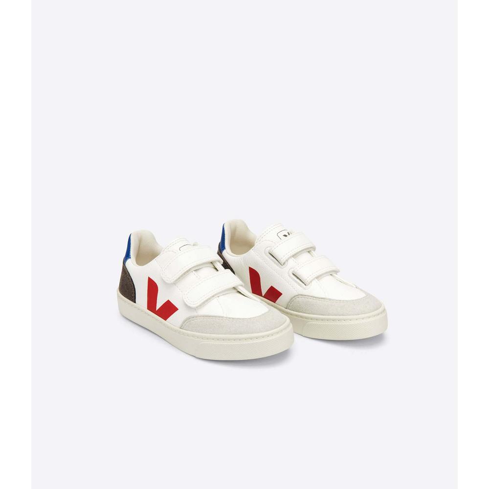 Kids' Veja V-12 CHROMEFREE Shoes White/Black | SG 750JPQ